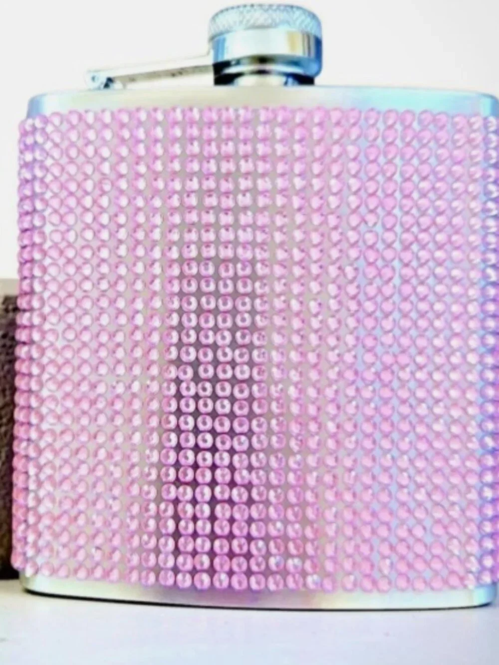 Pink Sparkle Bling 6oz Rhinestone Drinking Flask Party Gift